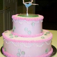 Ice Skate Birthday Buttercream with sugar accents. Topper is a Christmas Ornament placed in sugar for "ice".