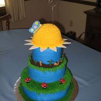 Celebrate Spring Birthday Cake This is a cake I made for a celebration of the many spring birthdays in my family. It's WASC and chocolate stout cake. Frosted with BC...