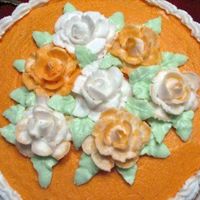 Orange Roses I only took a pic of the top of the cake, because the sides were pretty disastrous. I decided to use a recipe with half butter, half Crisco...