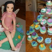 Fairy And Cupcakes Gumpaste Fairy and cupcakes with fondant flowers