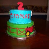 Tractor Cake Buttercream with fondant accents