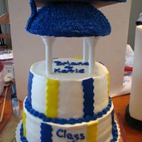 Graduation Cake 2 Accents are fondant all other is buttercream. This was for a high school graduation party for cousins.