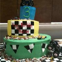 Theron's 3Rd Cake This was for my nephew's 3rd birthday. He had a Monster Truck themed party. It is buttercream icing.