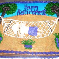 Happy Retirement This idea came from another CC member. This lady loved her cake! Sand is brown sugar and decorated with BC.