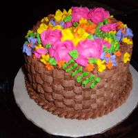 Flower Basket Choc BC basket weave with all BC flowers