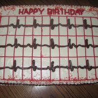 Ekg EKG printout on 9x13 cake