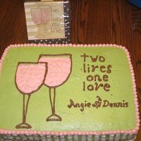 Two Lives Yellow cake with cream cheese buttercream icing. Designed to match the napkins. The sides have white stripes on green background instead of...