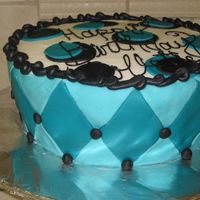 Black And Teal I wanted to learn how to make a topsy/turvy cake so this is just the beginning.