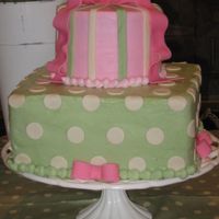 Pink And Green This cake was made for my sisters baby shower. The design of the cake was taken from the babies bedding.