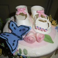 Baby Shower Cake Had issues with this cake- but turned out pretty well. Strawberry cake with fresh strawberry filling.