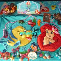 Little Mermaid es fondandt , chocolate de modelar , icing , todo comestible
