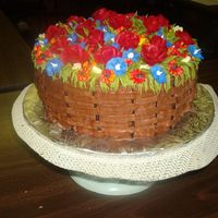 Flower Basket This cake was the culminating project of the cake class i took. I made the flowers 2 nights before putting them on the cake (air dried) It...