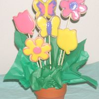 My First Cookie Boquet! I know I could have done better, but overall I am pleased. I made it as a thank you for my neighboors for taking care of my dog while I was...