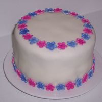 Fondant Cake With Gumpaste Flowers My first time covering a cake with fondant. I really liked it except for the crack in the back which I will post a pic .