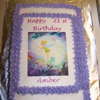 Tinkerbell 1/2 Choc 1/2 White cake with Buttercream icing. Made this for a customer who didn't come pick it up!! Now I know to get a deposit!!