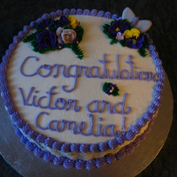 Purple Basketweave Engagement Cake 
