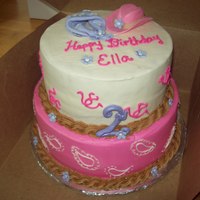 Cowgirl marble cake,bc frosting, fondant hat and bandana