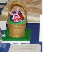 Easter Basket this was my technique not on cake. it is an easter basket with little fondant eggs. I entered this into the Mckinney cake show and also &#...