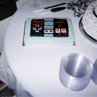 Nintendo Cake Old style Nintendo controller Groom's cake for my brother's wedding. I didn't do the wedding cake though.