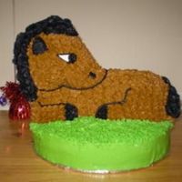 Horse Cake I used the Wilton Lamb pan to make this one.