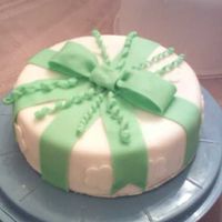Cake With Bow My first cake i tryed doing with fondant!! : )