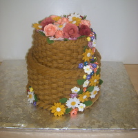 Basket Of Flowers All fondant flowers and the rest is buttercream.