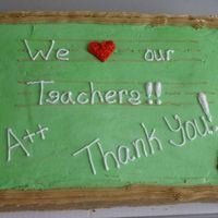 Teacher Appreciation 1/2 sheet white cake, b/c filling, 1/2 filled with fresh strawberries