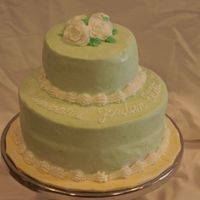 Baby Shower Cake The client wanted a "pretty" baby shower cake, vs. a "cute" one, so this is what I came up with.