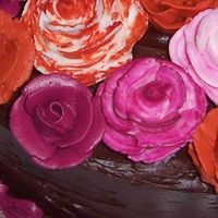 Close Up Of My First Roses Here is a close up of the roses on my first cake- Wilton course 1 final cake