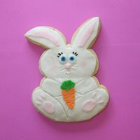 Cute Bunny Cookie This is a pretty large bunny cookie, about 6 inches tall. It is NFSC with marshmallow rolled buttercream. I took an existing cutter and...