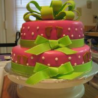 Baby Feet 8inch round and 10 inch round WASC with rolled buttercream.First time playing with rolled buttercream. MMF feet and bow. The ribbon is not...