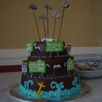 40 Birthday 6, 8, 10 inch yellow cakes with chocolate frosting. iced in BC and has Fondant accents. Thank you to fellow CCers for the inspiration.