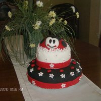Lady Bug White and chocolate cake with fondant deco.