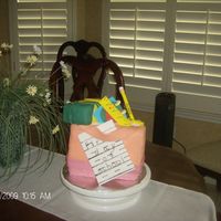 Teacher Tote A friends daughter graducated with her teacher certification and starting her first year as a kindergarden teacher. Yellow cake covered in...
