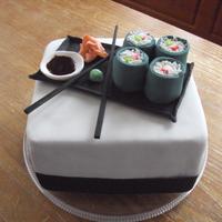 Sushi Birthday My DH Birthday cake, we went to a Japanese Teppanyaki restaurant to celebrate with his family. Thanks to all of the CCer's, I think I...
