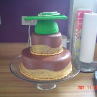 Mom's Graduation Cake for my mom's grad party, her school colors were green and white and teh gold represents her Magna Cum Laude designation....