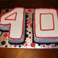 40Th Birthday I made this cake for my bosses 40th birthday. I saw a cake very similar to it on here. pinkflamingo's cake was my inspiration. Thanks...