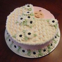 Basketweave Baby Shower This cake was created like a cake I saw in a Wilton class book.