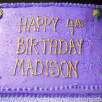 Simple Sheet Cake Just a simple 11x15 chocolate sheetcake with buttercream filling and icing. This cake was made to feed the guests and the birthday girl got...