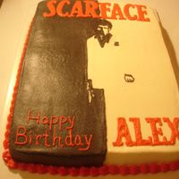 Scarface Scarface sheet cake in buttercream. Idea from others on CC using poster.