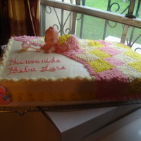 Baby Shower Girl Baby shower cake in buttercream. Thanks for idea CC'er.