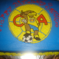 Club America Soccer sheet cake in buttercream