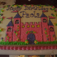 Castle Sheet Cake Vanilla cake in buttercream. Thank you GoJacks98, DiscoLady and other CC'ers for your ideas.