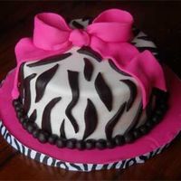 Zebra Stripes Covered and decorated with fondant.