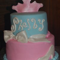 Cinderella Birthday Cake Fondant-covered cake with fondant accents