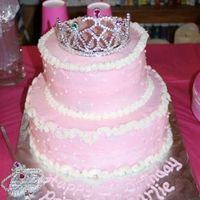 Charlie's 1St Birthday 7 and 10" round double layer cake with strawberry filling and buttercream icing. This was the first cake that I had a chance to use...