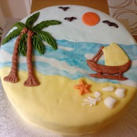 Sri Lankan Beach Sri Lankan Beach, sun, blue sky, coconut trees, golden sand, birds and catamaran fishing boat, This cake reminds me of home. Vanilla sponge...