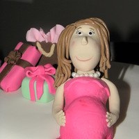 Expecting Fondant covered triple chocolate fudge cake an WASC. All decorations are gumpaste. This was my first attempt on gumpaste flowers. I need...