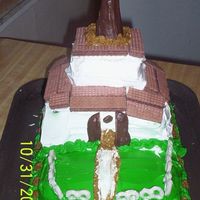 Church Cake this was my first layer cake it was support to be a church but my kids were helping and this is how it turned it out not that great but it...