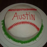 Baseball Cake Baseball cake I made for my nephew's 11th birthday. My husband gave me the idea not to level off the top layer cake so it would look...